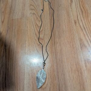 Silver Leaf Pendant Necklace - Women Jewelry